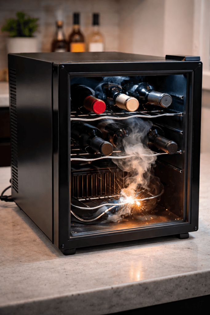 Adega de vinhos com fuga de corrente causando dispositivo DR desarmando em apartamento residencial