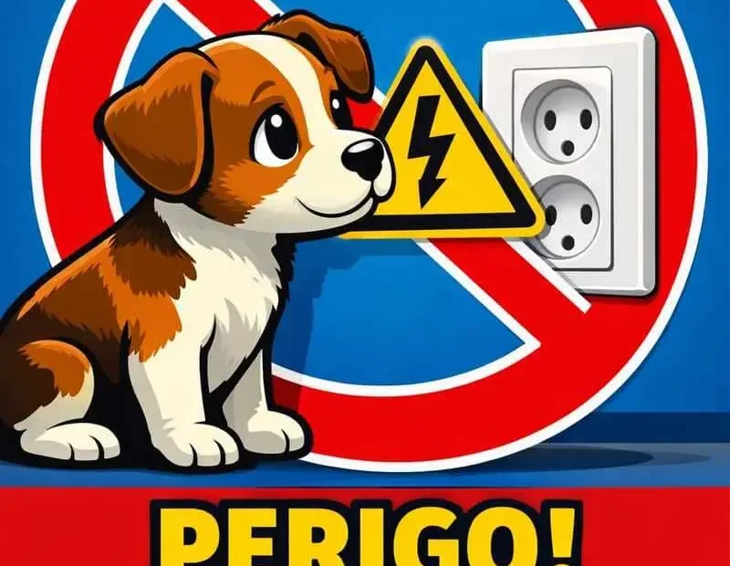Cachorro próximo a tomada elétrica danificada causando fuga de corrente e dispositivo DR desarmando